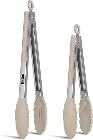 Cooking Tongs with Silicone Tips, 600°F Heat-Resistant, 9" & 12" Cooking Tongs with Silicone Tips, 600°F Heat-Resistant, 9" & 12"