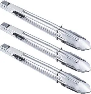 HINMAY Stainless Steel Serving Tongs Grilling Tongs for Cooking Camping Barbecue (12-Inch 3 Pieces) HINMAY Stainless Steel Serving Tongs Grilling Tongs for Cooking Camping Barbecue (12-Inch 3 Pieces)