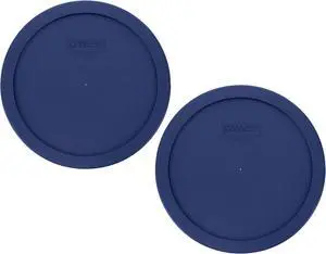 Pyrex 7402-PC (6/7-Cup) Blue Food Storage Lid (2 Pack) - Made in USA Pyrex 7402-PC (6/7-Cup) Blue Food Storage Lid (2 Pack) - Made in USA