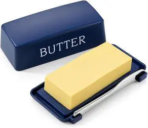 Butter Dishes With Lid And Stainless Steel Knife,Food Grade Plastic Butter Holder For Countertop,Blue Cheese Storage Keeper Container Butter Dishes With Lid And Stainless Steel Knife,Food Grade Plastic Butter Holder For Countertop,Blue Cheese Storage Keeper Container