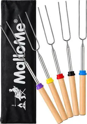 MalloMe Smores Sticks for Fire Pit Long - Marshmallow Roasting Sticks Smores Kit - Smore Skewers Hot Dog Fork Campfire Cooking Equipment, Camping Essentials S'mores Gear Outdoor Accessories 32" 5 Pack MalloMe Smores Sticks for Fire Pit Long - Marshmallow Roasting Sticks Smores Kit - Smore Skewers Hot Dog Fork Campfire Cooking Equipment, Camping Essentials S'mores Gear Outdoor Accessories 32" 5 Pack