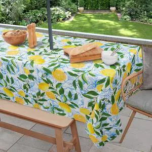 Outdoor Tablecloth with Umbrella Hole and Zipper, Rectangle Patio Table Covers for Spring/Summer, Machine Washable Outdoor Picnic Table Cloth (Lemon, 60" × 84" Rectangular) Outdoor Tablecloth with Umbrella Hole and Zipper, Rectangle Patio Table Covers for Spring/Summer, Machine Washable Outdoor Picnic Table Cloth (Lemon, 60" × 84" Rectangular)