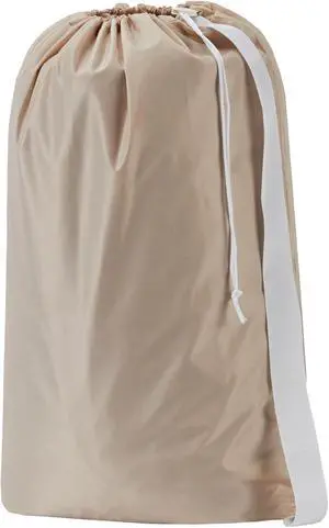 HOMEST XL Nylon Laundry Bag with Strap, Large Dirty Clothes Organizer, Easy Fit a Laundry Hamper or Basket, Can Carry Up to 4 Loads of Laundry, Beige HOMEST XL Nylon Laundry Bag with Strap, Large Dirty Clothes Organizer, Easy Fit a Laundry Hamper or Basket, Can Carry Up to 4 Loads of Laundry, Beige