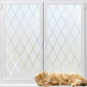 LUTE Frosted Glass Window Privacy Film with Lattice Pattern, 17.5" x 78.7" LUTE Frosted Glass Window Privacy Film with Lattice Pattern, 17.5" x 78.7"