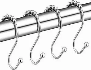 Hotop Shower Curtain Hooks Rings, Stainless Steel S Hooks, 12 Pieces Hotop Shower Curtain Hooks Rings, Stainless Steel S Hooks, 12 Pieces