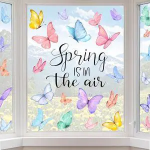 JOICEE 6 Sheets Spring Window Clings Butterfly Window Stickers Decals JOICEE 6 Sheets Spring Window Clings Butterfly Window Stickers Decals