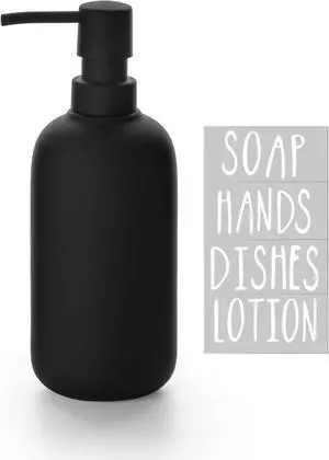 Black Ceramic Soap Dispenser for Bathroom and Kitchen, 1pack Black Ceramic Soap Dispenser for Bathroom and Kitchen, 1pack