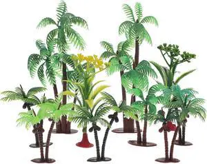 10Pcs Miniature Coconut Palm Tropical Tree Plastic Plant DIY Decor 10Pcs Miniature Coconut Palm Tropical Tree Plastic Plant DIY Decor