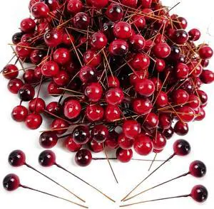YOOHUA 300PCS 12mm Artificial Holly Berries Christmas Holly Berries Stems for Crafts Faux Holly Berries Artificial Red Holly Berry Stems for Christmas Wreath Christmas Tree Table Kitchen Wall Decor YOOHUA 300PCS 12mm Artificial Holly Berries Christmas Holly Berries Stems for Crafts Faux Holly Berries Artificial Red Holly Berry Stems for Christmas Wreath Christmas Tree Table Kitchen Wall Decor