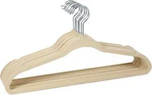 Simplify 10 Super Slim Velvet Huggable Hangers in Ivory Simplify 10 Super Slim Velvet Huggable Hangers in Ivory