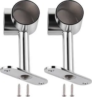2 Pcs 90° Corner Closet Rod Flange, 25mm Wall Mount Wardrobe Pole Bracket for Cabinet, Bedroom, Bathroom Silver 2 Pcs 90° Corner Closet Rod Flange, 25mm Wall Mount Wardrobe Pole Bracket for Cabinet, Bedroom, Bathroom Silver