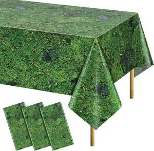 3Pcs Green Moss Plastic Tablecloths Grass Green Leaf Table Cloth Disposable Rectangle Table Cover for Soccer World Cup Nature Forest Jungle Golf Theme Party Decorations, 54 X 108inch 3Pcs Green Moss Plastic Tablecloths Grass Green Leaf Table Cloth Disposable Rectangle Table Cover for Soccer World Cup Nature Forest Jungle Golf Theme Party Decorations, 54 X 108inch