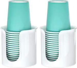 2 Pack Bathroom Cup Dispenser 3 oz Countertop - Convenient Paper Cup Holder for Mouthwash Cups - Easy to Use Cup Dispenser for BathroomWhite 2 Pack Bathroom Cup Dispenser 3 oz Countertop - Convenient Paper Cup Holder for Mouthwash Cups - Easy to Use Cup Dispenser for BathroomWhite