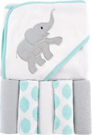 Luvable Friends Unisex Baby Hooded Towel with Five Washcloths, Cotton,Polyester,Ikat Elephant, One Size Luvable Friends Unisex Baby Hooded Towel with Five Washcloths, Cotton,Polyester,Ikat Elephant, One Size