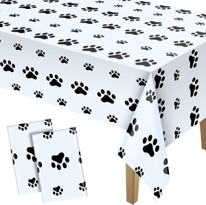 Tatuo 2 Pcs Paw Print Tablecloth Dog Party Decorations,Black,71 X 54 Inch Tatuo 2 Pcs Paw Print Tablecloth Dog Party Decorations,Black,71 X 54 Inch