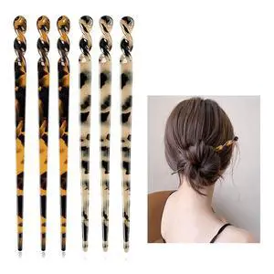 6 Pack Acetate Hair Sticks Leopard Printed Hair Chopsticks Tortoise Shell Hairpin Chopsticks Hair Clip Styling Pin Accessories Set for Women 6 Pack Acetate Hair Sticks Leopard Printed Hair Chopsticks Tortoise Shell Hairpin Chopsticks Hair Clip Styling Pin Accessories Set for Women