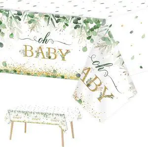 3 Pieces Sage Greenery Oh Baby Tablecloths for Baby Shower Party Decorations Plastic Disposable Gold Foil Eucalyptus Leaf Table Covers for Rectangle Tables Sage Boho Woodland Neutral Party Supplies 3 Pieces Sage Greenery Oh Baby Tablecloths for Baby Shower Party Decorations Plastic Disposable Gold Foil Eucalyptus Leaf Table Covers for Rectangle Tables Sage Boho Woodland Neutral Party Supplies