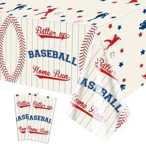 2 Pack Baseball Tablecloths, 51x87'' Table Cover, Plastic Disposable Decorations for Kids Boys Birthday, Rookie of The Year 1st Birthday, Game Day 2 Pack Baseball Tablecloths, 51x87'' Table Cover, Plastic Disposable Decorations for Kids Boys Birthday, Rookie of The Year 1st Birthday, Game Day