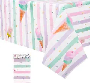 WERNNSAI Ice Cream Tablecloth - 1 Pack 108"x54" Sprinkle Table Cover WERNNSAI Ice Cream Tablecloth - 1 Pack 108"x54" Sprinkle Table Cover