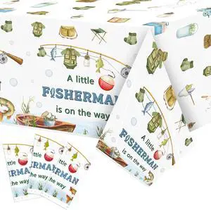ANGOLIO 3Pcs Fishing Party Tablecloth Decorations Summer Fishing Baby Shower Its a Boy Disposable Table Cover Decor for Kid Boy Girl Gender Reveal Little Fisherman Themed Birthday Party Supplies ANGOLIO 3Pcs Fishing Party Tablecloth Decorations Summer Fishing Baby Shower Its a Boy Disposable Table Cover Decor for Kid Boy Girl Gender Reveal Little Fisherman Themed Birthday Party Supplies