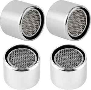 4-Pack Stainless Steel Faucet Aerator, 55/64" Female Faucet Adapter, Chrome 4-Pack Stainless Steel Faucet Aerator, 55/64" Female Faucet Adapter, Chrome