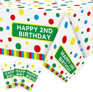 Happy Birthday Plastic Tablecloth - 3PCS Friends 2nd Cookie Plastic Tablecloths Red Brick Wall Street Disposable Rectangle Table Cover for Baby Shower Birthday Favors (51.2 x 86.6 Inch) Happy Birthday Plastic Tablecloth - 3PCS Friends 2nd Cookie Plastic Tablecloths Red Brick Wall Street Disposable Rectangle Table Cover for Baby Shower Birthday Favors (51.2 x 86.6 Inch)