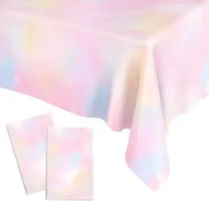 Pastel Rainbow Tablecloths for Rainbow Birthday Party Decorations, Disposable Tablecloth Plastic Waterproof Rectangle Table Cover for Baby Shower Decorations Birthday Party Supplies, 54 x 108 Inches Pastel Rainbow Tablecloths for Rainbow Birthday Party Decorations, Disposable Tablecloth Plastic Waterproof Rectangle Table Cover for Baby Shower Decorations Birthday Party Supplies, 54 x 108 Inches
