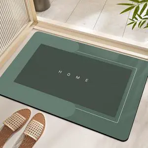 Super Absorbent Bath Mat, Quick-drying Bathroom Mats, Super Absorbent Living Room Floor Mat , Rubber Non-slip Bottom, Easy to Clean Bathroom Rugs, Simple Kitchen Doormat (Rectangle Green, 40x60cm) Super Absorbent Bath Mat, Quick-drying Bathroom Mats, Super Absorbent Living Room Floor Mat , Rubber Non-slip Bottom, Easy to Clean Bathroom Rugs, Simple Kitchen Doormat (Rectangle Green, 40x60cm)