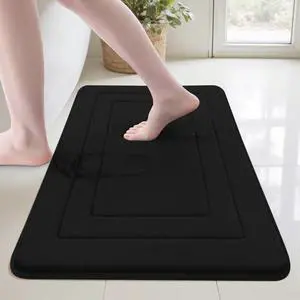 Cupic Cupid Memory Foam Bath Mat 24" x 16", Non Slip Bath Rug, Black Cupic Cupid Memory Foam Bath Mat 24" x 16", Non Slip Bath Rug, Black
