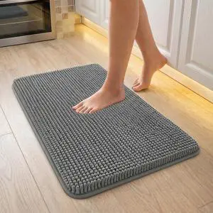 Utopia Home Bathroom Rug, Absorbent Chenille Bath Rugs, 17x24 Inch, Grey Utopia Home Bathroom Rug, Absorbent Chenille Bath Rugs, 17x24 Inch, Grey