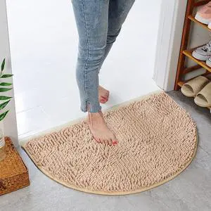 Half Round Bath Mat Beige Bathroom Rugs Semicircle Chenille Bath Rugs Water Absorbent Floor Mats for Kids Washable Bathroom Shower Mat Area Rugs (19.2" x 31.1") Half Round Bath Mat Beige Bathroom Rugs Semicircle Chenille Bath Rugs Water Absorbent Floor Mats for Kids Washable Bathroom Shower Mat Area Rugs (19.2" x 31.1")