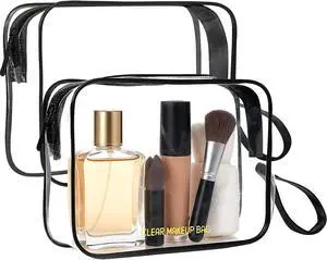 Icramsy Clear Makeup Bag,2 Pack TSA Approved Toiletry Bag for Women & Men Icramsy Clear Makeup Bag,2 Pack TSA Approved Toiletry Bag for Women & Men