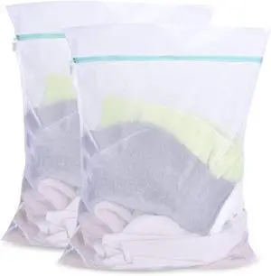 OTraki Mesh Laundry Bag for Delicates 2 Pack Garment Wash Bag 24 x 32 inch Zippered Large Washing Machine Bags for Sweater Dirty Clothes Washer College Dorm Organizer Don't Drying, Melting 140-176 OTraki Mesh Laundry Bag for Delicates 2 Pack Garment Wash Bag 24 x 32 inch Zippered Large Washing Machine Bags for Sweater Dirty Clothes Washer College Dorm Organizer Don't Drying, Melting 140-176