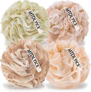 MTDLYICE Loofah Sponge, XL Large Loofah 75g 4 Pack, Bath Sponge Soft Mesh Shower, Body Scrubber, Loofah for Men, Bath Accessories Body wash Foaming (Beige) MTDLYICE Loofah Sponge, XL Large Loofah 75g 4 Pack, Bath Sponge Soft Mesh Shower, Body Scrubber, Loofah for Men, Bath Accessories Body wash Foaming (Beige)