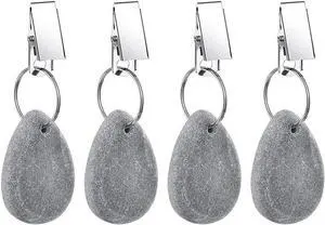 Tablecloth Weights Hangers, Tablecloth Pendant Stone Table Cover Weights with Metal Clips for Outdoor Party Picnic Table Decoration (Grey (4pcs)) Tablecloth Weights Hangers, Tablecloth Pendant Stone Table Cover Weights with Metal Clips for Outdoor Party Picnic Table Decoration (Grey (4pcs))