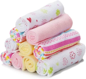 Spasilk Washcloths for Newborn Boys and Girls, Soft Terry Baby Washcloths, Baby Essentials, Ideal, Pink Lines, Pack of 10 Spasilk Washcloths for Newborn Boys and Girls, Soft Terry Baby Washcloths, Baby Essentials, Ideal, Pink Lines, Pack of 10
