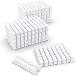 100 Pcs White Clothes pins - 2.9 Inch Wooden Clothespins Cheer Clips 100 Pcs White Clothes pins - 2.9 Inch Wooden Clothespins Cheer Clips