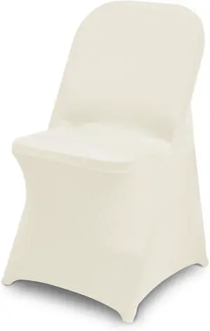1 Pack Ivory Spandex Stretch Folding Chair Covers Wedding Party 1 Pack Ivory Spandex Stretch Folding Chair Covers Wedding Party