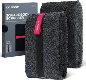 Caveem Exfoliating Body Scrubber, Bath Body Scrubber, 2 Pack, Dark Grey Caveem Exfoliating Body Scrubber, Bath Body Scrubber, 2 Pack, Dark Grey