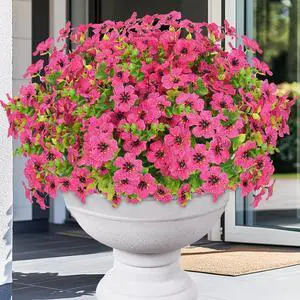 Elyum Artificial Flowers for Outdoors, 9 Bundles Artificial Plants & Flowers Outdoor, UV Resistant Faux Flowers Outdoor Fake Flowers for Outside Porch Window Box Decoration(Rose Red) Elyum Artificial Flowers for Outdoors, 9 Bundles Artificial Plants & Flowers Outdoor, UV Resistant Faux Flowers Outdoor Fake Flowers for Outside Porch Window Box Decoration(Rose Red)