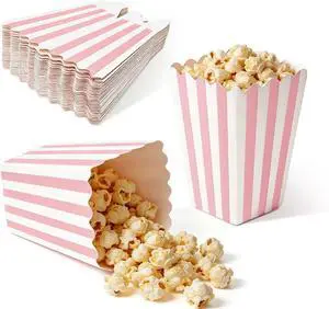 32 Pack Pink Popcorn Boxes, 4.6" x 2.7" Mini Popcorn Buckets 32 Pack Pink Popcorn Boxes, 4.6" x 2.7" Mini Popcorn Buckets