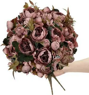 Peonies Artificial Flowers - 2 Bundles Peonies Artificial Flowers - 2 Bundles