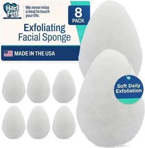 HartFelt 8ct Tear Drop Face Scrubber for Women | Reusable Facial Sponges for Daily Cleansing | Facial Exfoliating Pads for Removing Dead Skin, Dirt & Makeup | Made in USA | Regular - White HartFelt 8ct Tear Drop Face Scrubber for Women | Reusable Facial Sponges for Daily Cleansing | Facial Exfoliating Pads for Removing Dead Skin, Dirt & Makeup | Made in USA | Regular - White