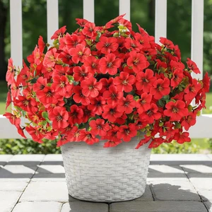 12Bundles 14"Artificial Flowers with Eucalyptus for Front Door(Red) 12Bundles 14"Artificial Flowers with Eucalyptus for Front Door(Red)