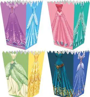 24 Pcs Princess Party Popcorn Boxes for Princess Party Supplies, Candy & Treat Boxes 24 Pcs Princess Party Popcorn Boxes for Princess Party Supplies, Candy & Treat Boxes