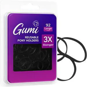 Gumi good Hair Elastics - Ouchless No Damage Elastic Hair Bands (Black - Large) Gumi good Hair Elastics - Ouchless No Damage Elastic Hair Bands (Black - Large)