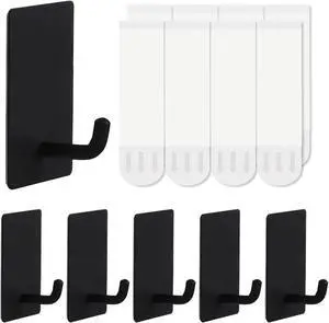 5 Pcs Towel Hooks with Removable Strips for HangingAdhesive Wall Hooks Heavy DutyOutdoor Hooks No DamageSticky Hooks for BathroomsShowerStockingsDecorRobeMediumBlack 304 Stainless Steel 5 Pcs Towel Hooks with Removable Strips for HangingAdhesive Wall Hooks Heavy DutyOutdoor Hooks No DamageSticky Hooks for BathroomsShowerStockingsDecorRobeMediumBlack 304 Stainless Steel