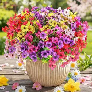 CEWOR Artificial Flowers for Outdoors UV Resistant Silk Daisy Flowers CEWOR Artificial Flowers for Outdoors UV Resistant Silk Daisy Flowers