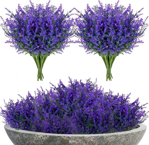 UV Resistant Artificial Lavender Flowers - 7 Pcs Faux Lavender Plants UV Resistant Artificial Lavender Flowers - 7 Pcs Faux Lavender Plants
