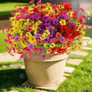 12 Bundles Artificial Flowers for Outdoor Fake Plastic Flowers Faux Plants 12 Bundles Artificial Flowers for Outdoor Fake Plastic Flowers Faux Plants